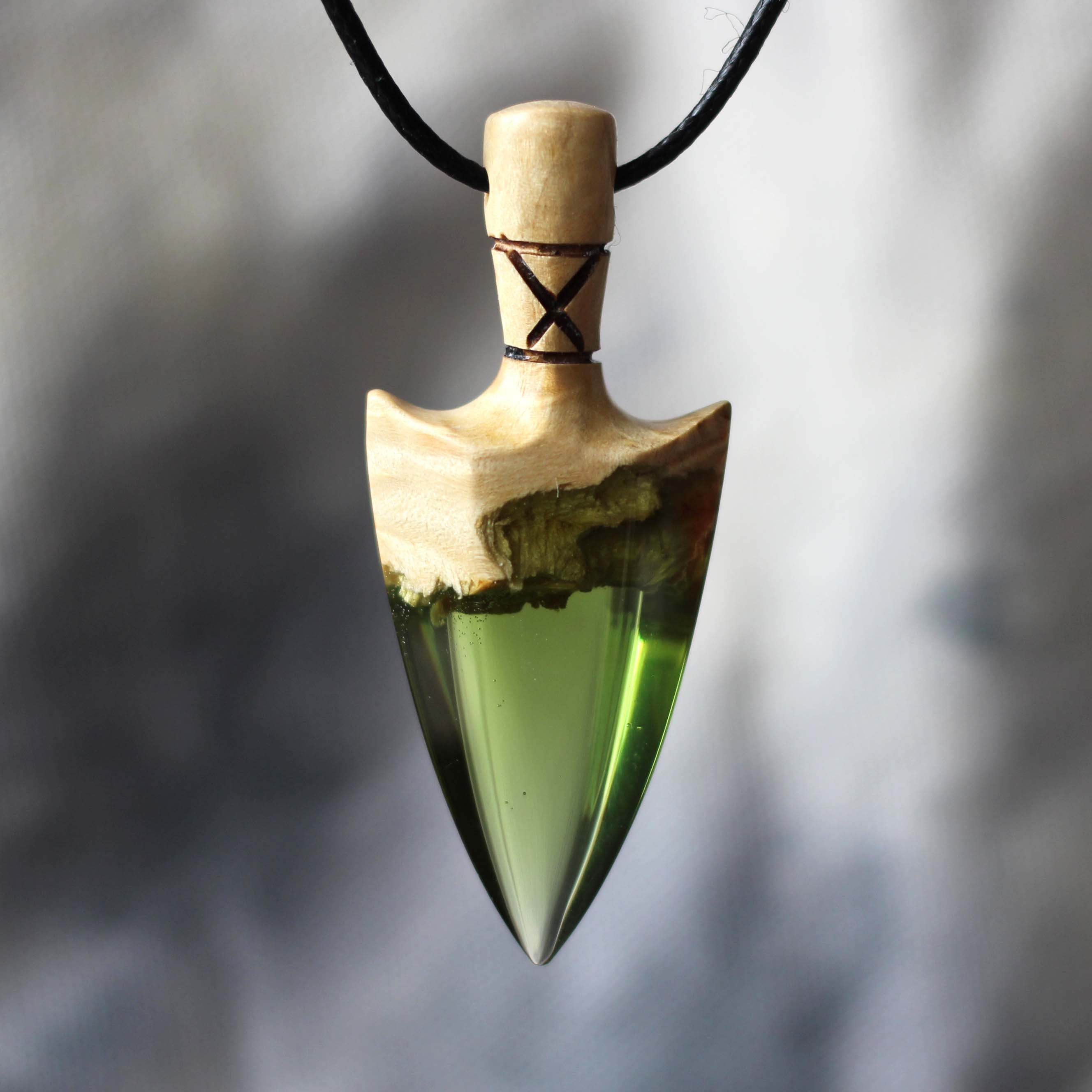 Pendant Crystal Arrowhead Wooden Pendant for Women and Men. Etsy