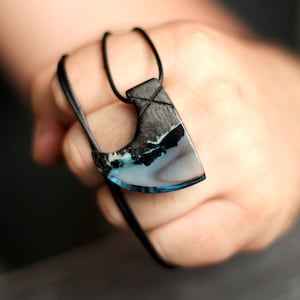 Axe Necklace Viking Axe Pendant Mens Norse Jewelry Crystal Axe Handmade pendant axe Unique Viking Jewelry for Men Viking Axe Head