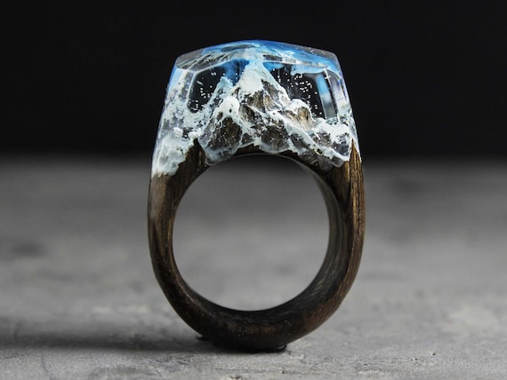 Resin Wood Ring Secret World Inside The Ring Wooden Rings for