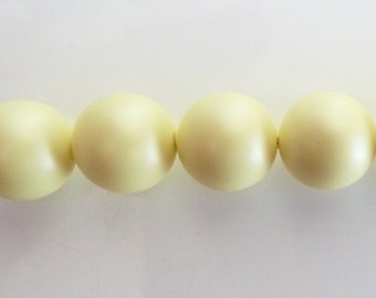 4 pcs. Swarovski Pastel Yellow 10mm Round Crystal Pearl Beads 5810- Loose Faux Bead Pearls- Matte Cream Easter Color- Jewelry Making- PY10P