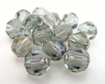 3 pcs. Swarovski Black Diamond 6mm Round Crystal Beads 5000- Loose Crystals Bead for Beading- Light Gray Grey- Jewelry Making DIY- BD6R
