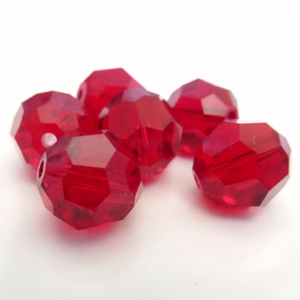 1 pc. Swarovski Siam Red 10mm Round Crystal Beads 5000- Loose Crystals Bead- Jewelry Making- Dark Red January Birthstone- SM10R