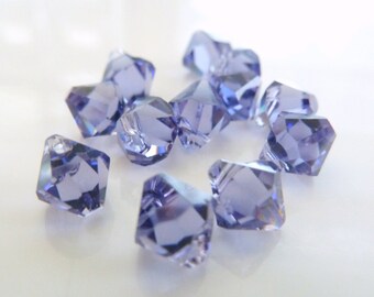 2 pcs. Swarovski Tanzanite 6mm Top-Drilled Bicone Crystal Beads 6301-6328 Pendant Bead Crystals- Purple Blue Jewelry Making DIY Kit- TA6TB