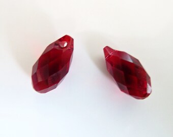 1 pc. Swarovski Siam Red 13mm Briolette Pendant Crystal 6010- Price for 1- Loose Crystals Bead Jewelry Making- January Top Drill- SI13B