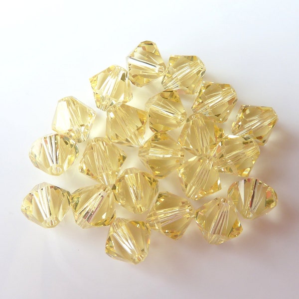 2 pcs. Swarovski Jonquil 8mm Bicone Crystal Beads 5328 5301- CLOSEOUT- Loose Bead Crystals- Jewelry Making- Light Pastel Yellow- JO8B