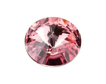 1 pc. Swarovski 14mm Light Rose Rhinestone Rivoli Chaton- 1122 Rivoli Crystal Rhinestones- Lt Pink Pastel Baby Girl Color- LR14RR