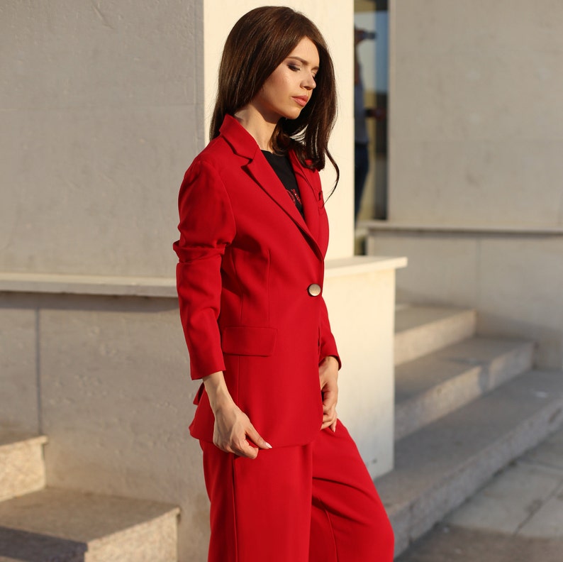 Casual Red Blazer Backless Unique Blazer