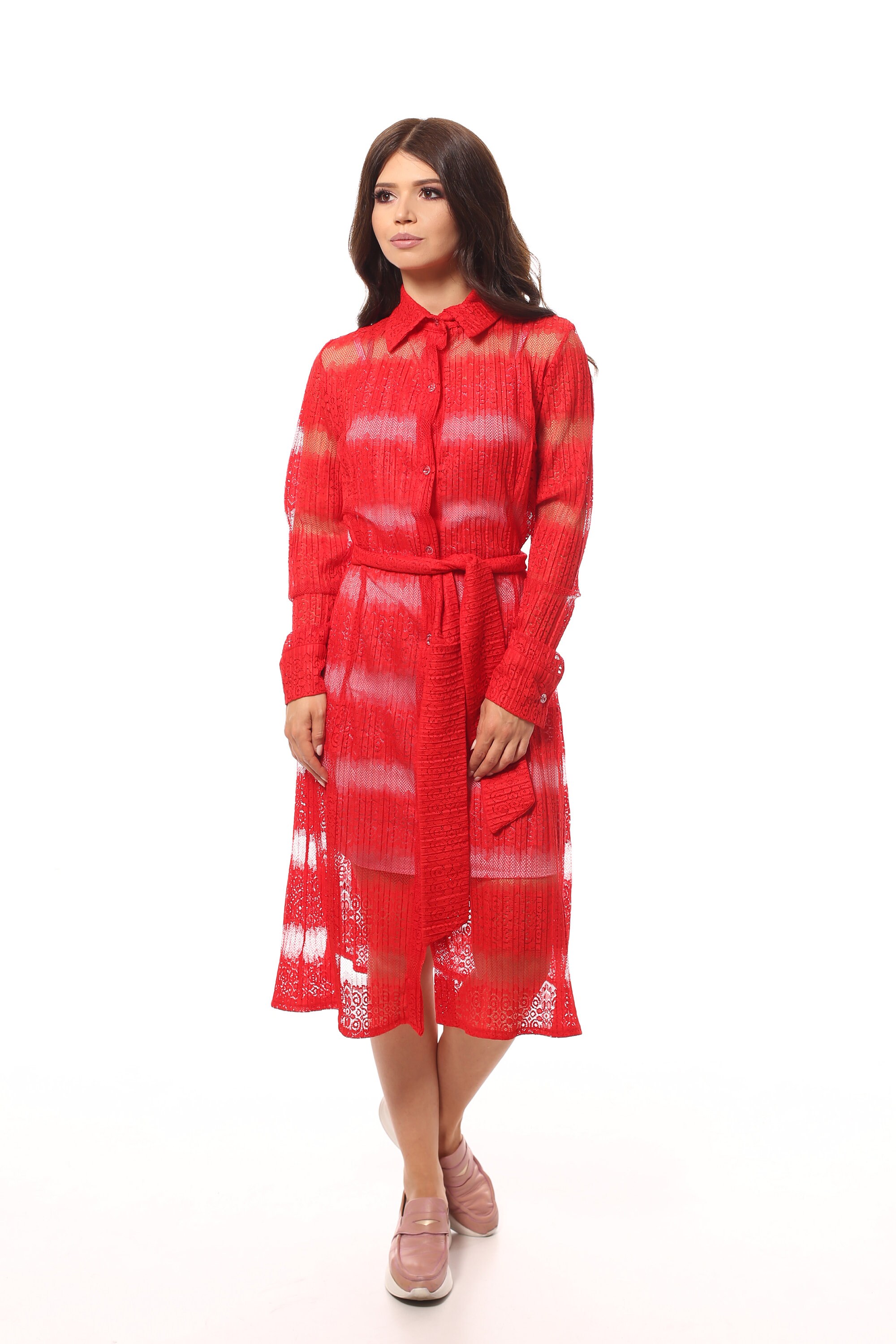 Beaded Scoop Lace Knee-length Dress with Jacket Red main image 1