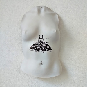 CUSTOM Leather wall sculpture, handmade wall hangings, 3D leather female torso sculpture