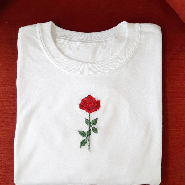 Rose Embroidered Paired Button Shirt main image 1