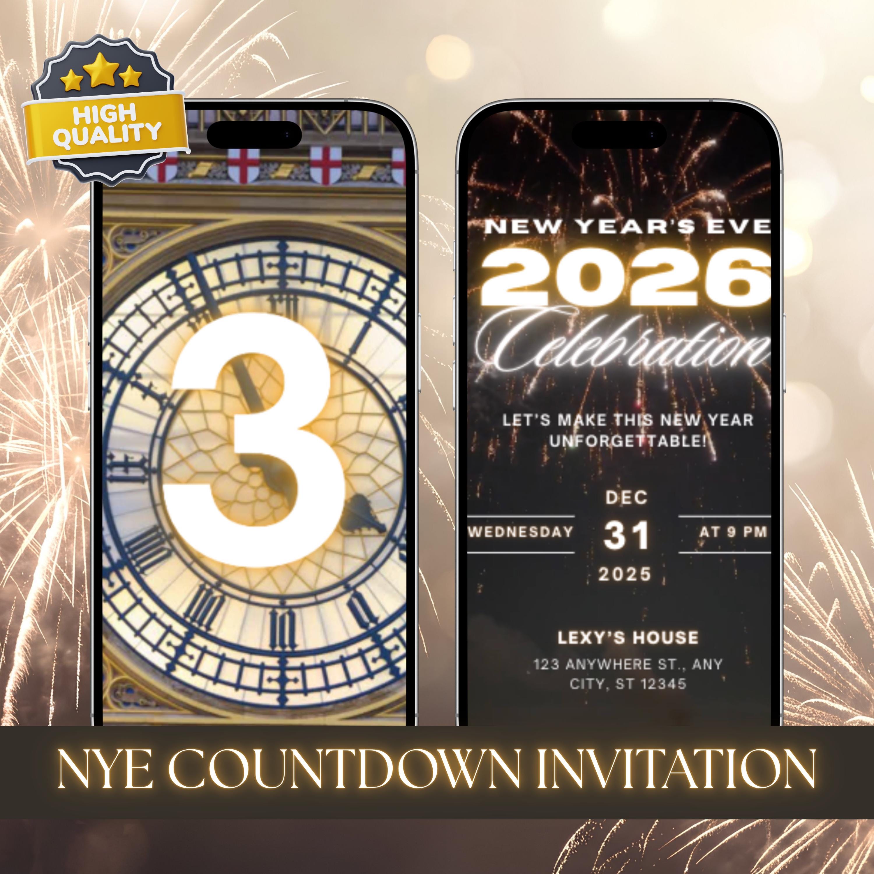 Nye countdown clocks - Etsy België, image size:3000x3000