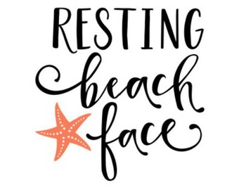 Resting beach face // quote sticker // funny quote // summer sticker // beach quote // yeti decal // decal for yeti // laptop sticker