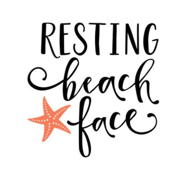 Resting beach face // quote sticker // funny quote // summer sticker // beach quote // yeti decal // decal for yeti // laptop sticker