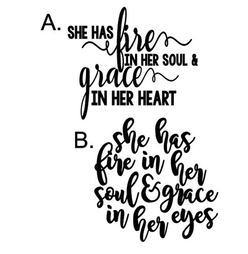 She Is Beauty She Is Grace Quote Origin She has fire in her soul & grace in her eyes // quote sticker | Etsy