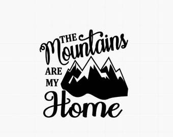 Mountain stickers // Mountain decal / summit stickers / I love the mountains / mountains are my home / Vinyl Mountain decals / vinyl sticker