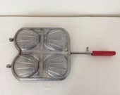 French Vintage Waffle Iron Madeleine Mold Cast Aluminium Baking French Life Retro Kitchen