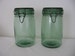 Pair of Vintage French  1 Litre Green Glass Canning Jars / Preserving Jars / Storage Jars Circa 1940s 