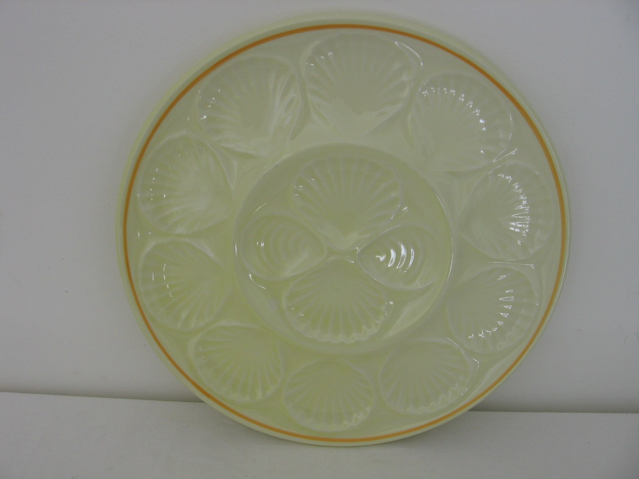 Superbe Moulin Des Loups Large Oyster Serving Platter Pour 12/14 Huîtres Rétro Vintage Français Assi