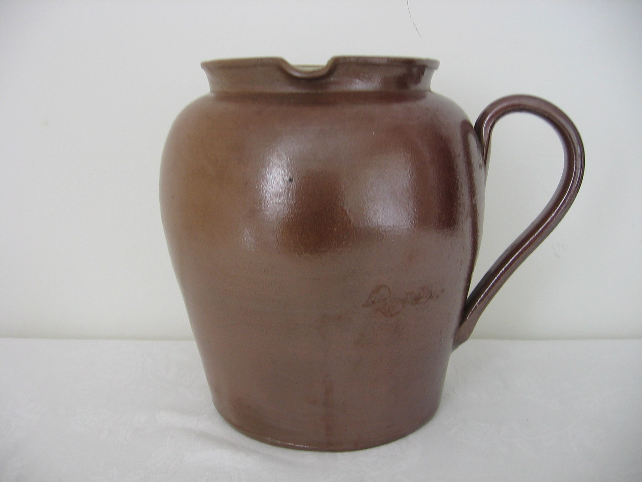 Grand Millésime Français Side Lipped/Pouring Stoneware Earthenware Cider Or Wine Jug Pitcher Ewer