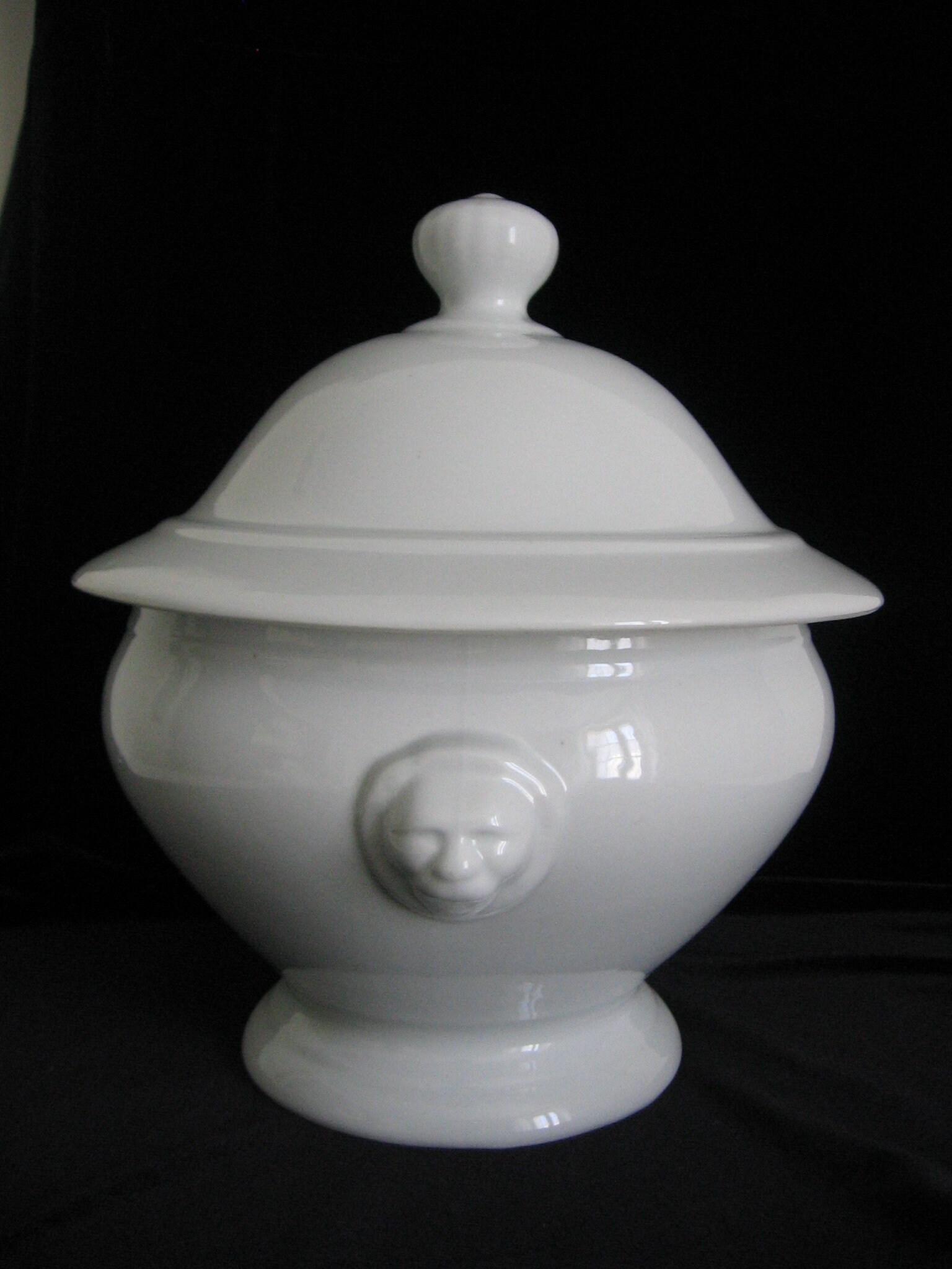 Vintage Français Ironstone Lidded Lions Head Poignées Onion Soup Tureen/Soupiere Circa 1980 Stylish 