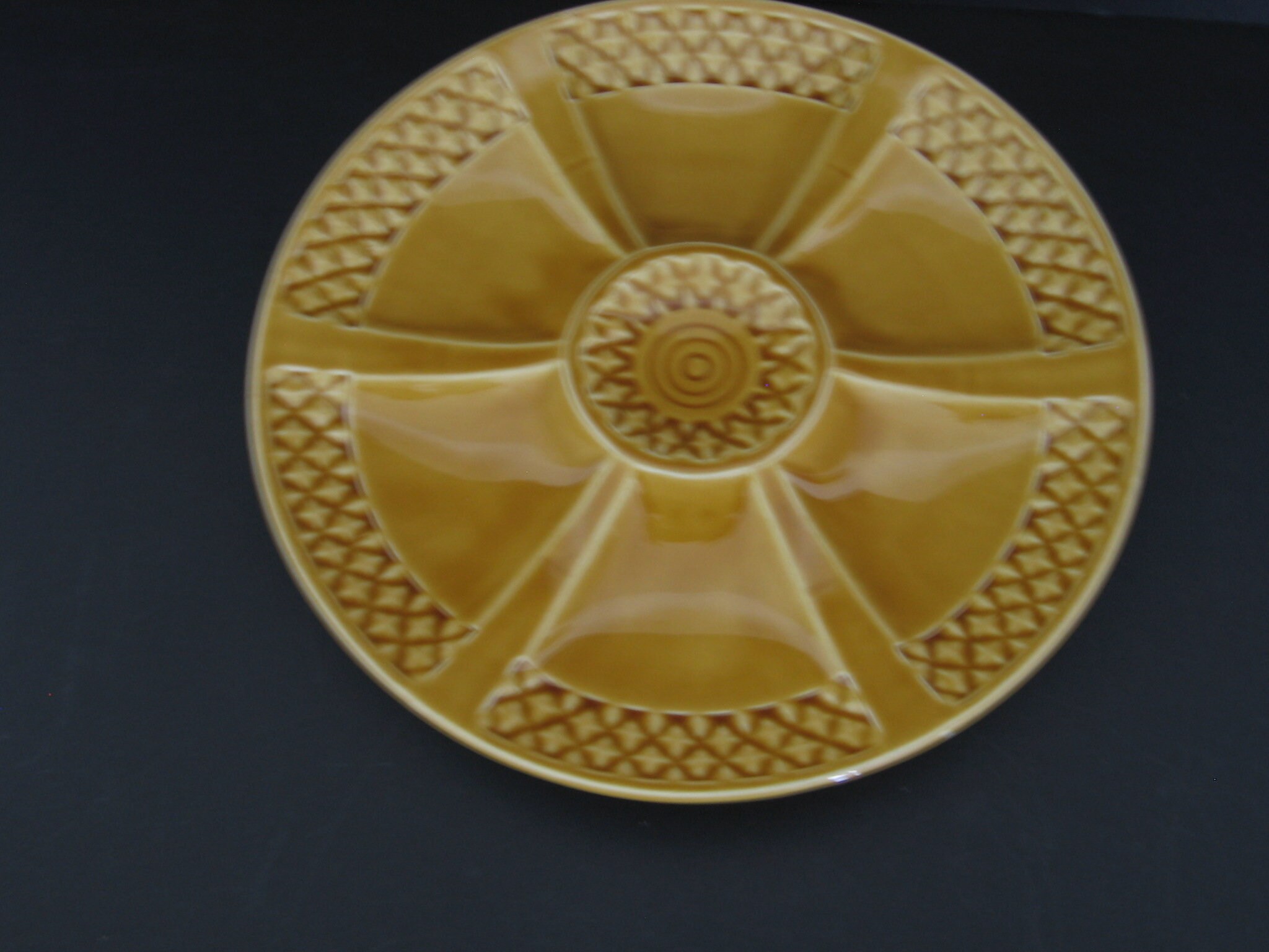 One Rare Plateaux de Service d'huîtres Pour 6 Huîtres Vintage Français Années 1950 Digoin Sarreguemi