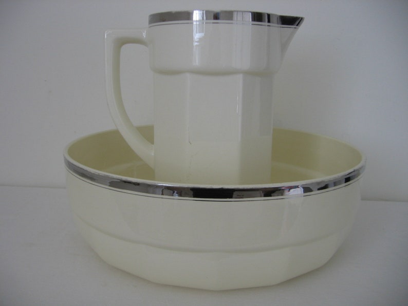 Attractive Badonvillier Antique Bathroom Wash Jug and Bowl Set Etsy