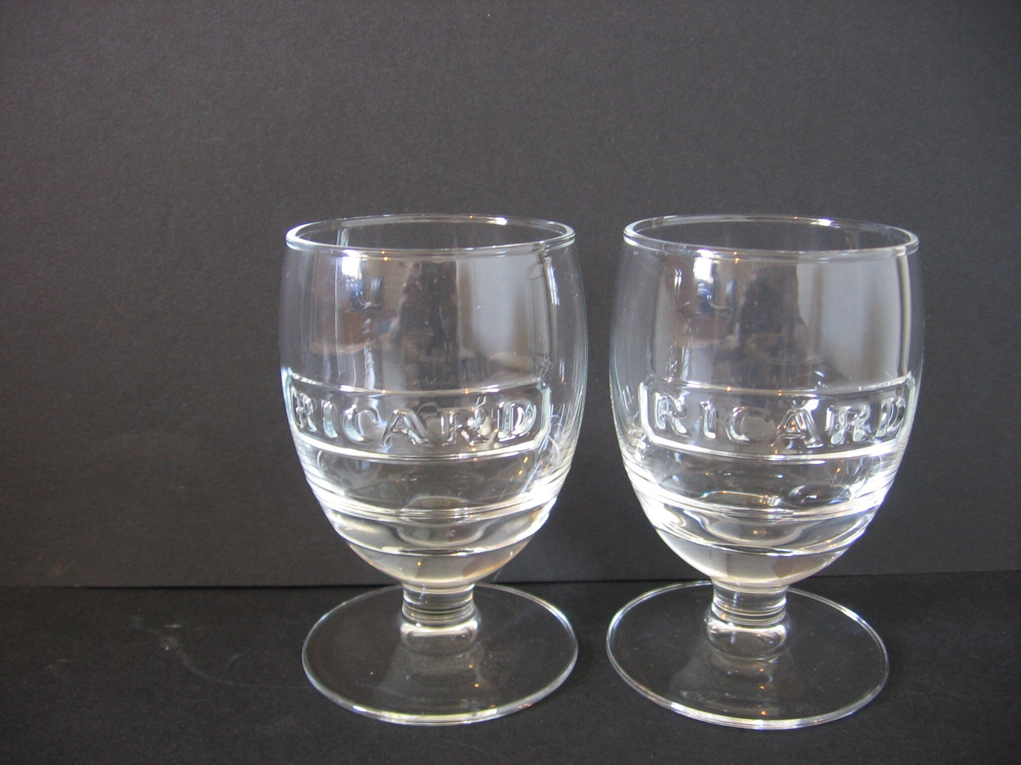 Paire de Verres Apéritif Ricard Balloon Pastis Gaufrés Ricard Design - Iconique Français Bar/Bistro