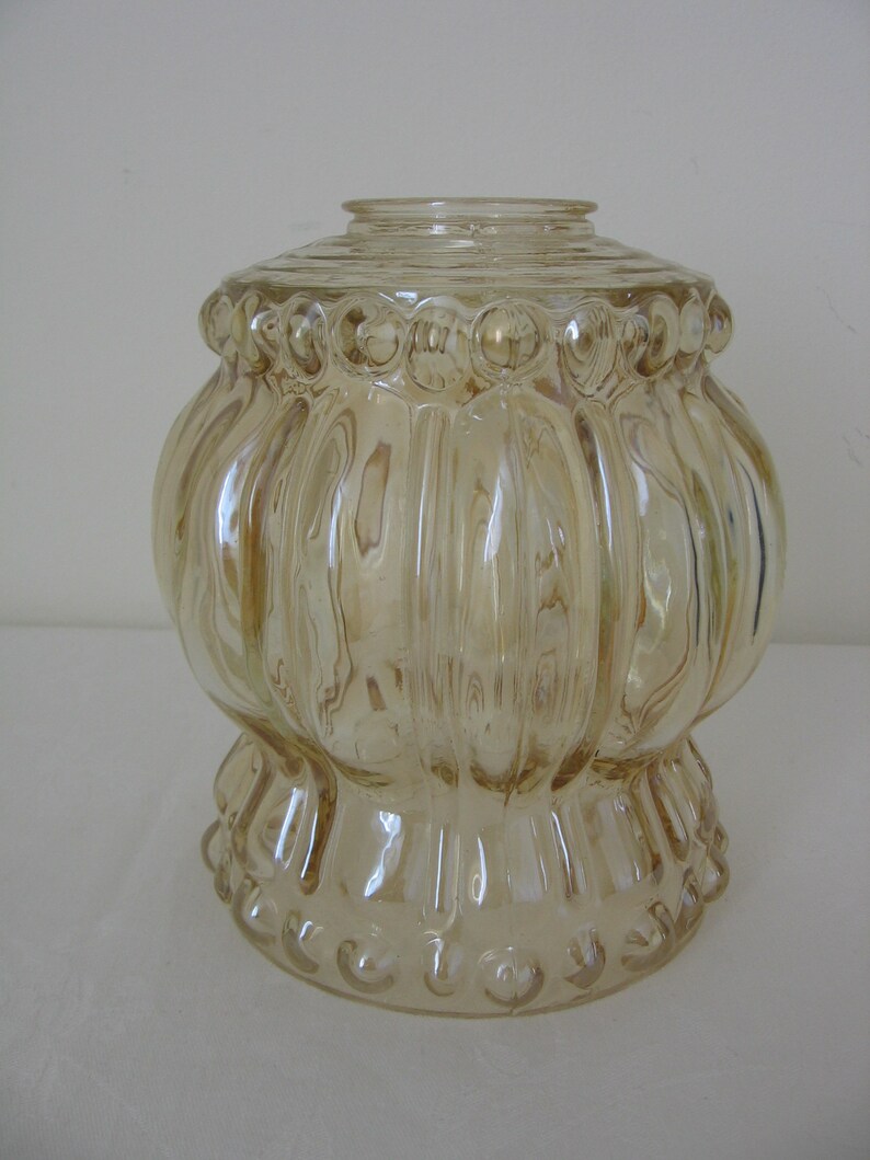 Vintage French 1950s Amber Tulip Glass Lampshade Lamp Shade Image 0