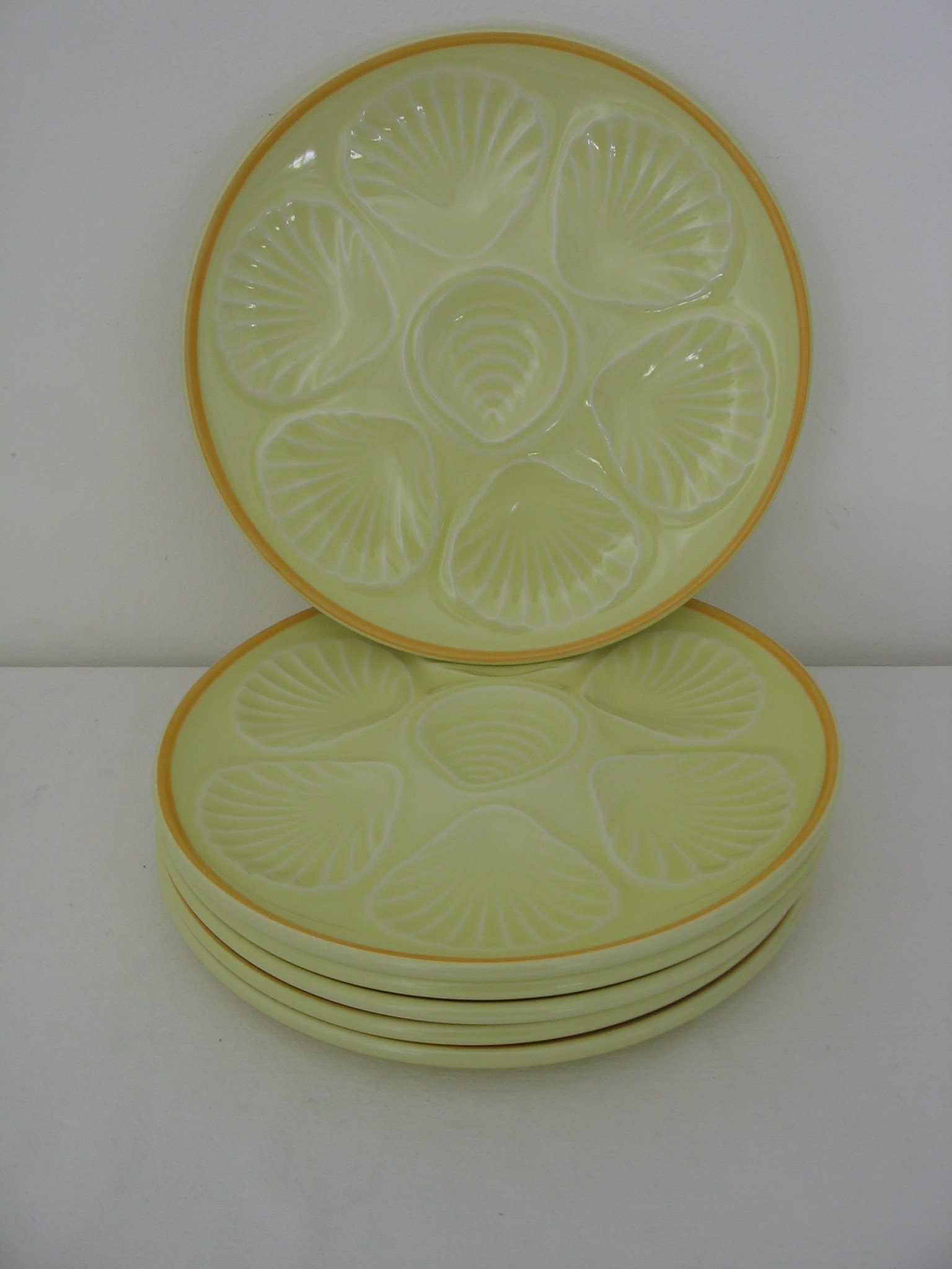 Moulin Des Loups Ensemble de 6 Assiettes Portions d'huîtres Orchie Pour Huîtres Rétro Vintage França