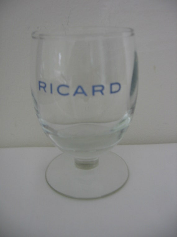 Set of 4 Ricard Balloon Pastis Aperitif Glasses Iconic French Bar / Bistro  / Café Culture 1970s 
