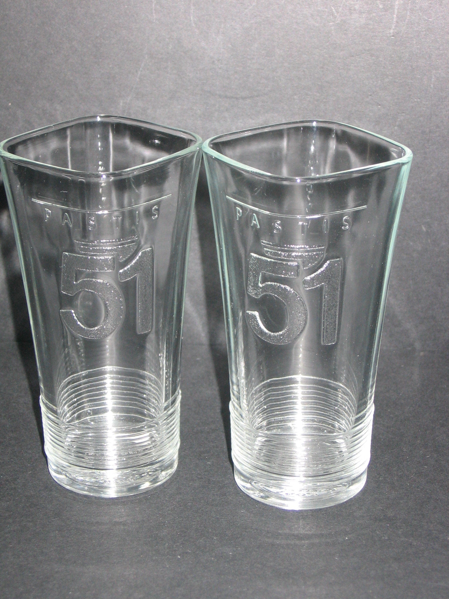 Très Rare Gaufré Pernod Pastis 51 Deux Verres Classique Vintage Français Bistro/Bar Café Culture Ico