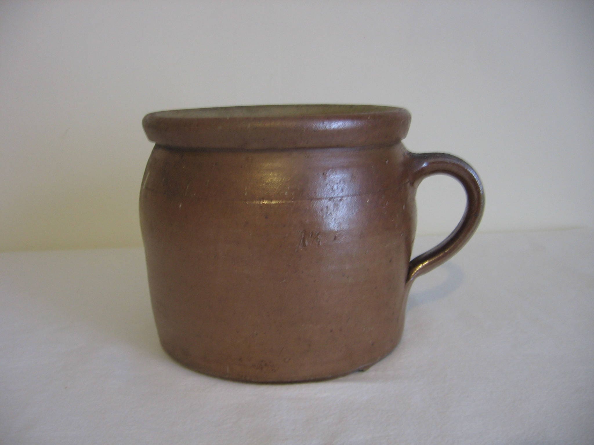 Grand Antiquaire Français Faïence Faite à La Main Faïence Glaçure Pot Country Utensil Holder Plant H