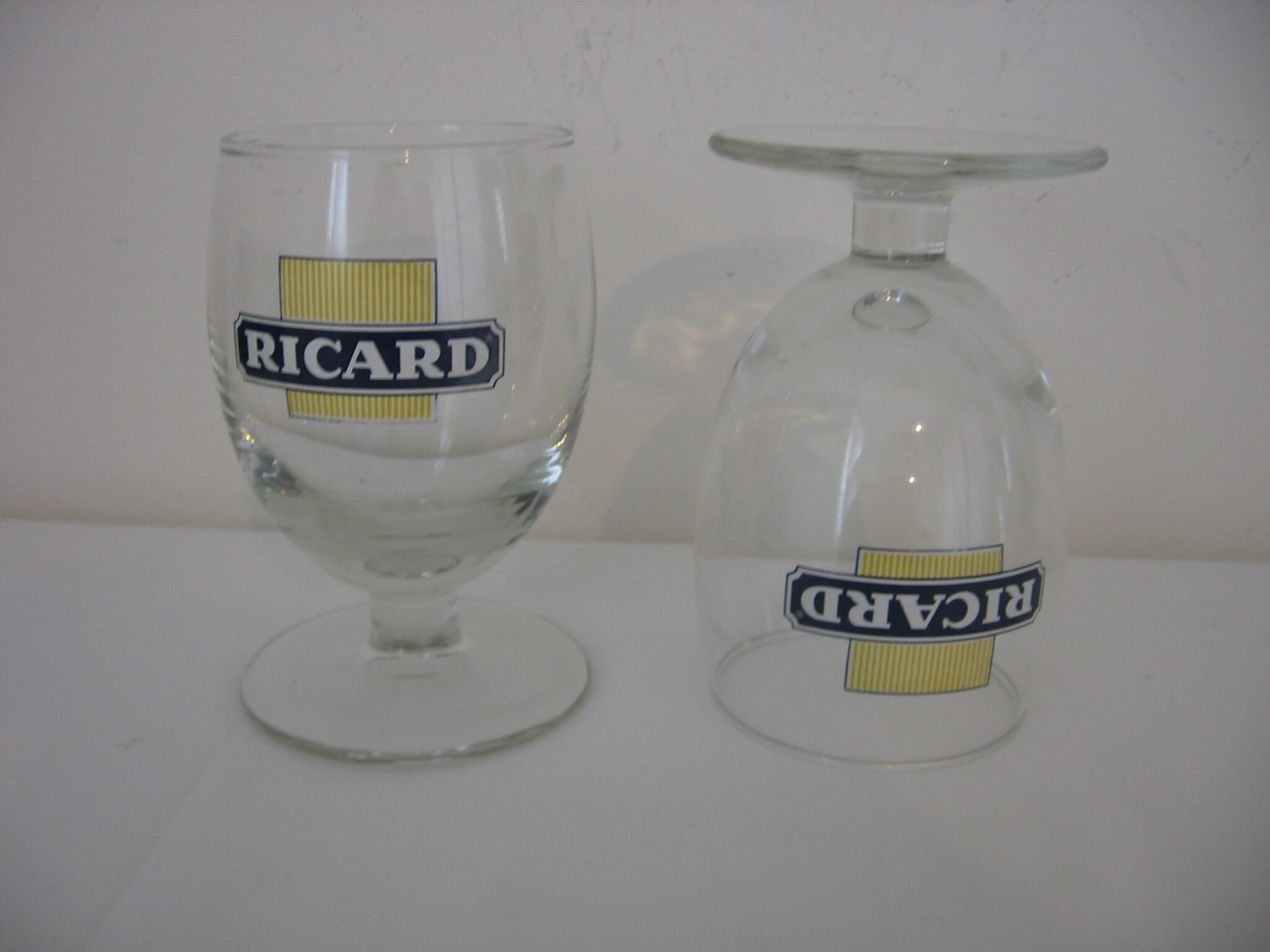 Set of 6 Ricard Balloon Pastis Aperitif Glasses Mixed Designs Iconic French  Bar / Bistro / Café Culture Circa 1970s 