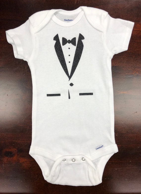 Tuxedo Wedding Party Gerber Baby Onesie Newborn 24M