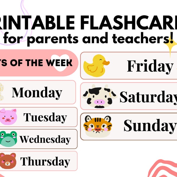 Days of the Week Printable - Etsy
