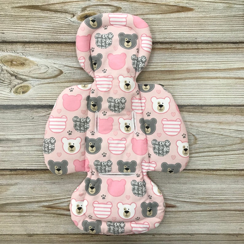 Pink Grey Teddy Bears Newborn Insert For Infant Seat 4moms Mamaroo Rockaroo Babyshower Gift Baby Liner For Baby Girl