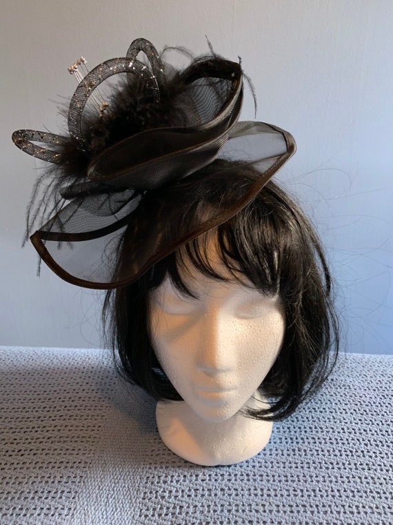 Dramatic Brand New Black Fascinator 