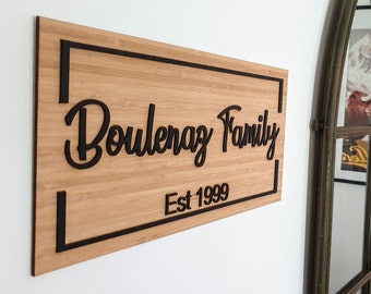 Personalised Bar Sign Plaque | Pub Surname Established | Pub Bar Sign Wedding Gift | Boho Hamptons | Made in Australia