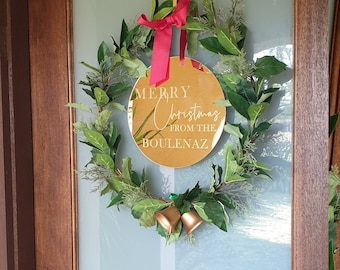 Personalised Christmas Wreath Plaque | Festive Door Home Decor Ideas | Gift Idea | Family Sign | First Christmas | MADE in Australia