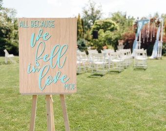 Personalised Event Welcome Sign | We Feel in Love | Outdoor Indoor Signage | Guest Book | Wedding | Engagement | Made in Australia