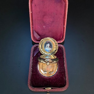 Antique Imperial Russian Pocket watch 14k solid gold and Enamel. Portrait Maria Feodorovna. We Offer Layaway