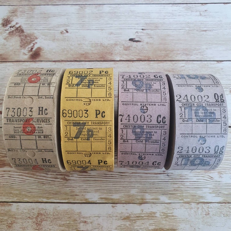 vintage uk full bus ticket roll 1000 tickets each roll of etsy