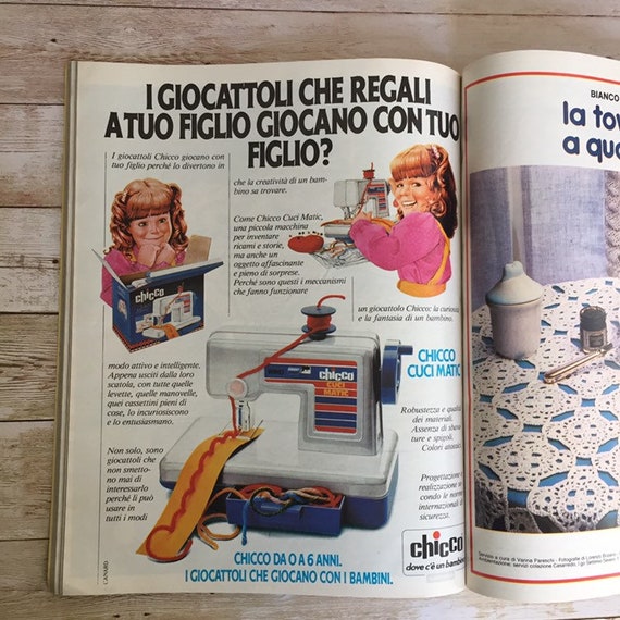 1980s Italian Knitting Magazine Vintage Magazine Sheets Mixed Media Paper Pack Vintage Paper Ephemera Altered Art Milleidee - 