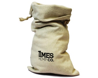 Natural Hemp Sack by Times Hemp Company, 6.5 inches x 8.5 inches below the strap, Handmade
