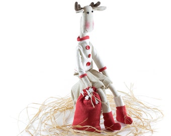 Handmade Christmas Reindeer – Plush Doll by Times Hemp Company. Organic Hemp. Unique design.
