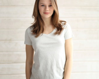 Women’s V Neck T Shirt. 55 percent Hemp and 45 percent Organic Cotton. 4 colors. Short sleeve, Solid XS S M L by Times Hemp Company