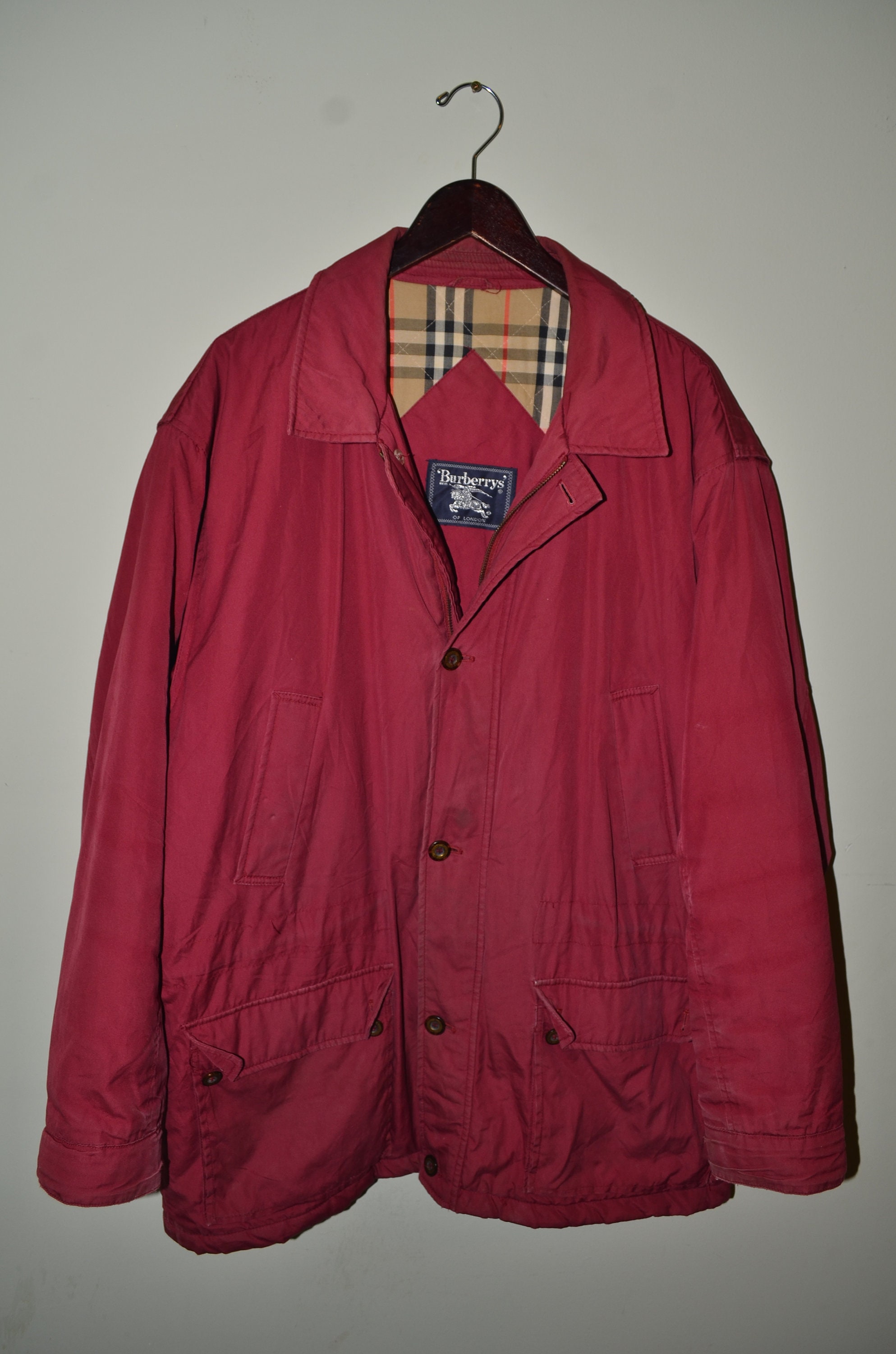 Burberry Vintage Burberrys of London Red Jacket Etsy