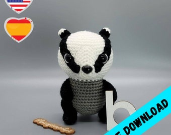 Bradley the Badger Amigurumi *-* Digital Pattern Only *-*