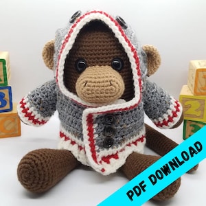 Marley the Monkey Crochet Amigurumi *-*Digital Pattern Only*-*