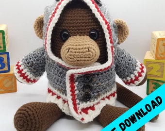 Marley the Monkey Crochet Amigurumi *-*Digital Pattern Only*-*
